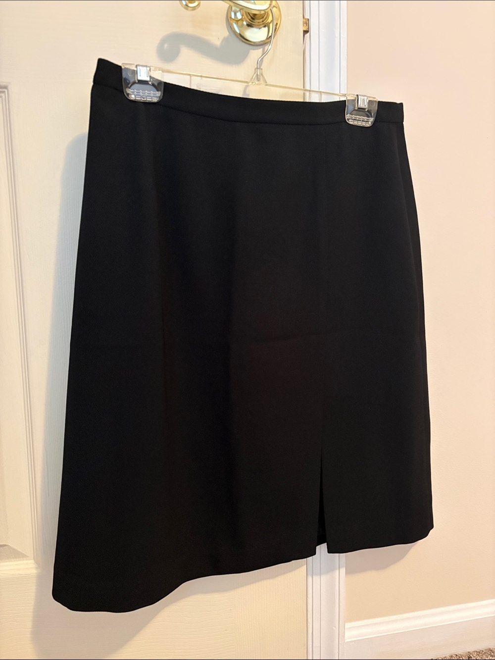 Women's Black A-Line Skirt with Front Slit